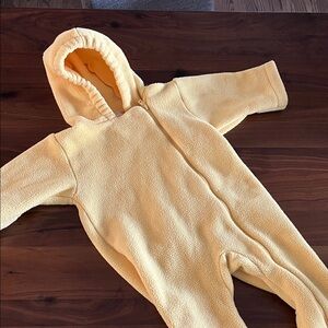 Vintage Yellow Fleece Lands’ End Bunting | 18 M